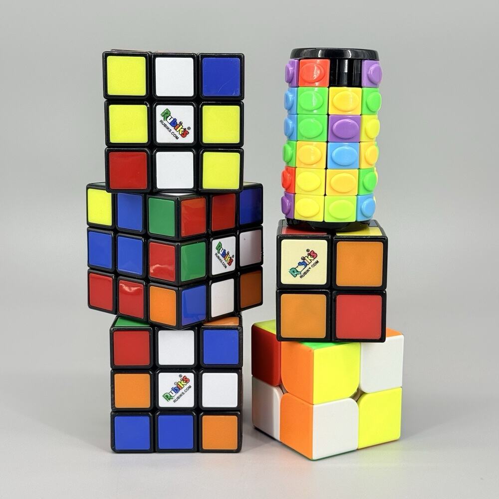 Rubix Cube Nexcube + 3x3, 2x2, Oval Puzzle Brain Teasers Lot of 6 All Function